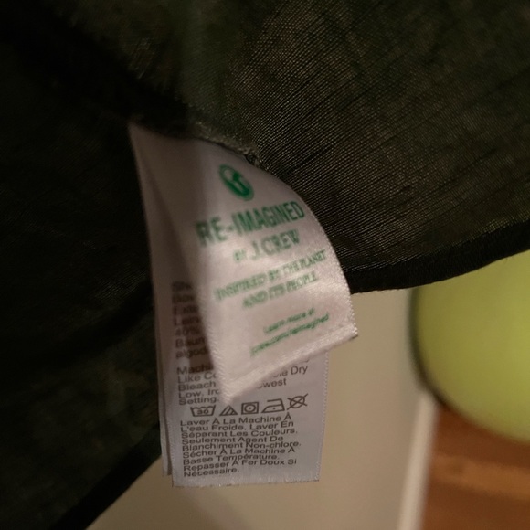 Linen/cotton blend olive button up J crew XS shirt - Picture 5 of 5